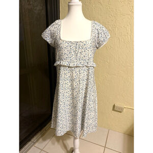Altar’d State Blue Floral Eyelet Mini Dress Made USA Size XL